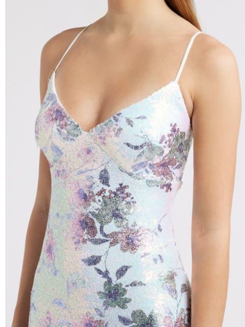City Studio Iridescent Lavender and Light Blue Sequin Dress Large - Picture 6 of 6